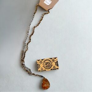 Port Cargo NWT Orange Geode Boho Festival Beaded Necklace